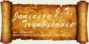 Janićije Trumbulović vizit kartica